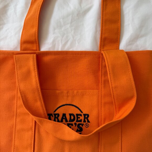 NWT Trader Joe's Orange Trick-or-Treat Mini Canvas Tote, Limited, One Size 🎃 - Picture 11 of 13